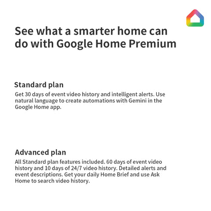 Indoor Camera Wired, 1080P HDR Video, with Google Home and Gemini – Search Video History, Event Descriptions